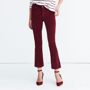 Madewell Cali Demi-Boot Cut Jeans in Velvet  26 Cabernet